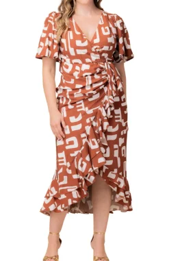 Alexandra Ruffle Faux Wrap Gown - Plus