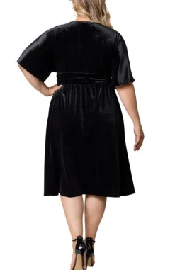 Angelic Velvet Midi Cocktail Dress - Plus