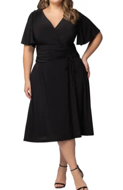 Black Noir Jemma Ruched Tie Dress - Plus