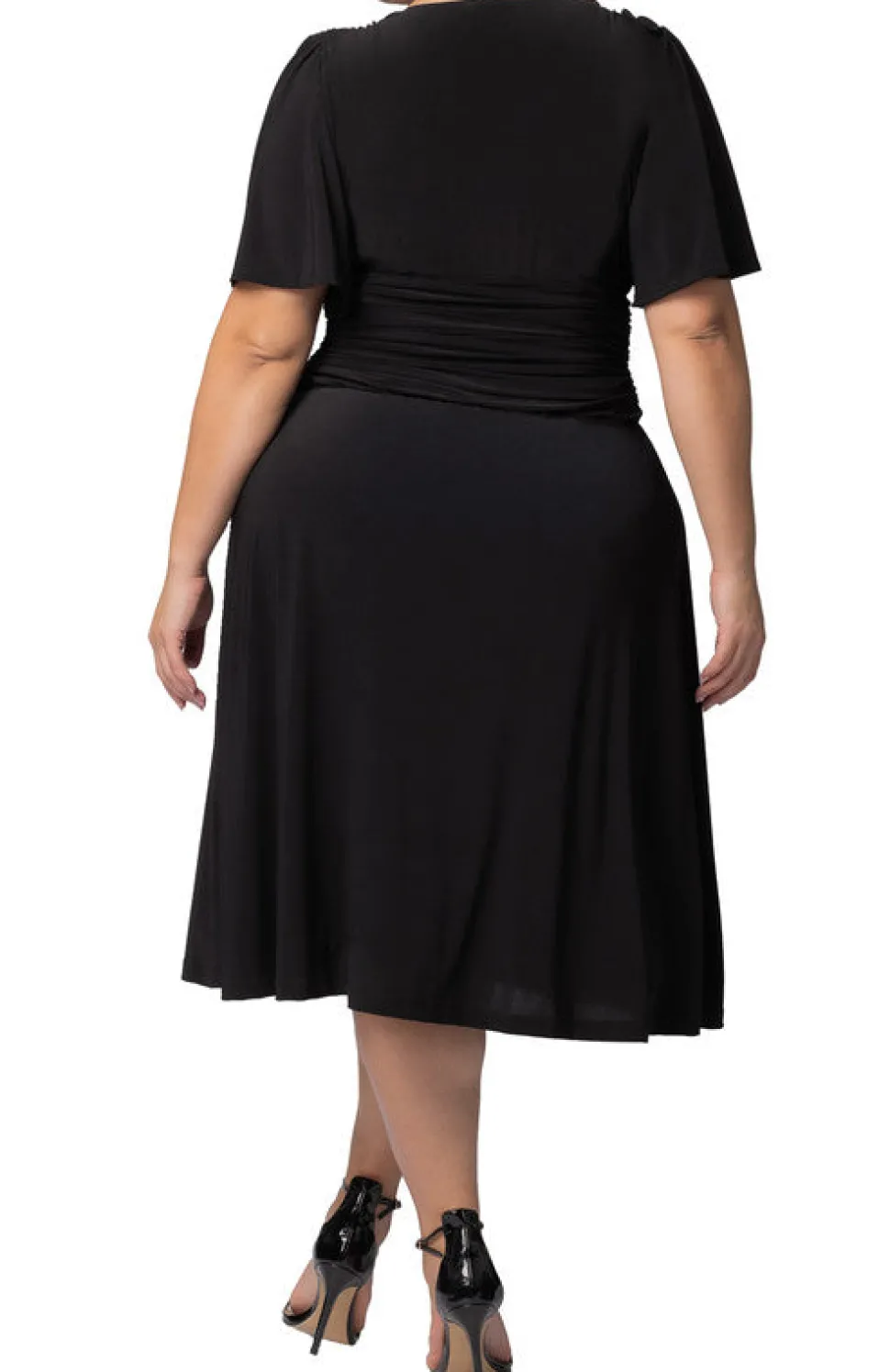 Black Noir Jemma Ruched Tie Dress - Plus