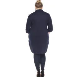 Button Down Stretchy Tunic - Plus