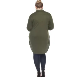 Button Down Stretchy Tunic - Plus
