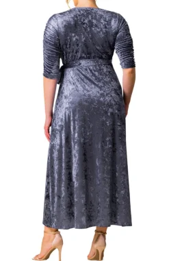 Cara Velvet Hi-Low Wrap Gown - Plus