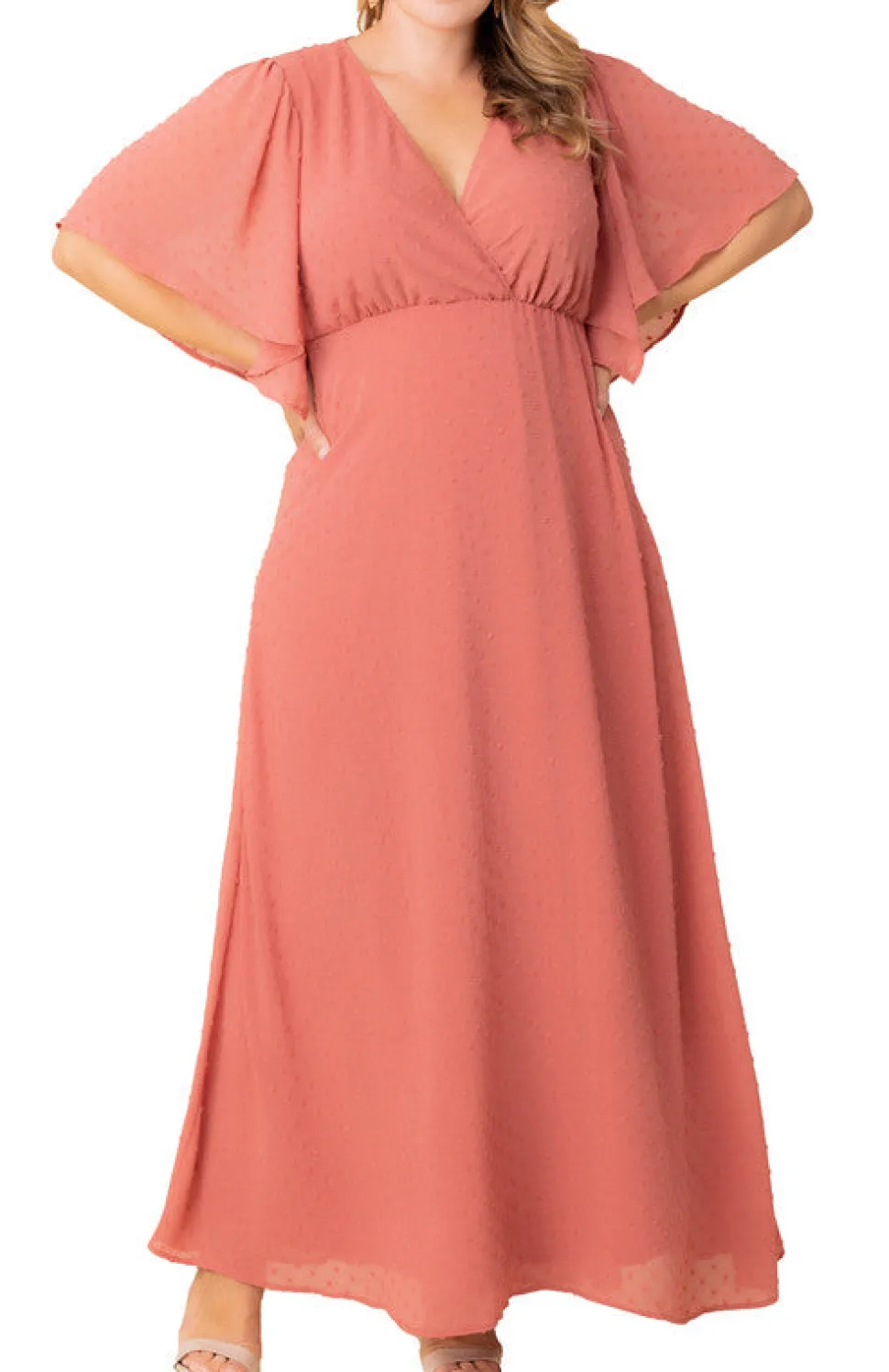 Carmella Flutter Sleeve Gown - Plus