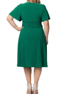 Clover Green Jemma Ruched Tie Dress - Plus