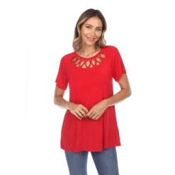 Crisscross Cutout Short Sleeve Top