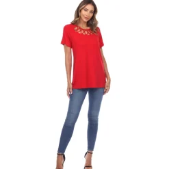 Crisscross Cutout Short Sleeve Top