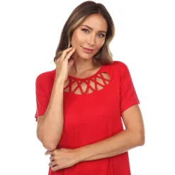 Crisscross Cutout Short Sleeve Top