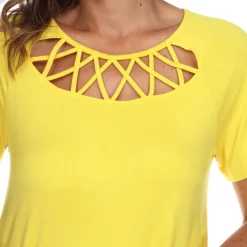 Crisscross Cutout Short Sleeve Top