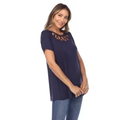 Crisscross Cutout Short Sleeve Top
