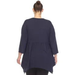 Empire Waist V-Neck Tunic Top - Plus