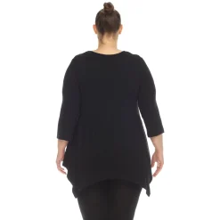 Empire Waist V-Neck Tunic Top - Plus