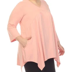 Empire Waist V-Neck Tunic Top - Plus