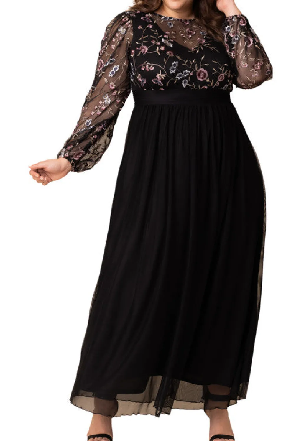 Eternal Embroidered Bodice Evening Gown - Plus