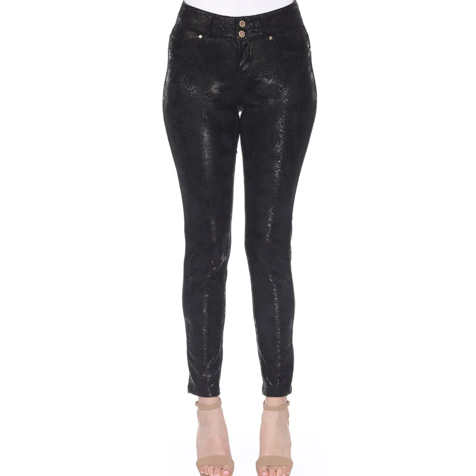 Faux Suede Snake Print Pants