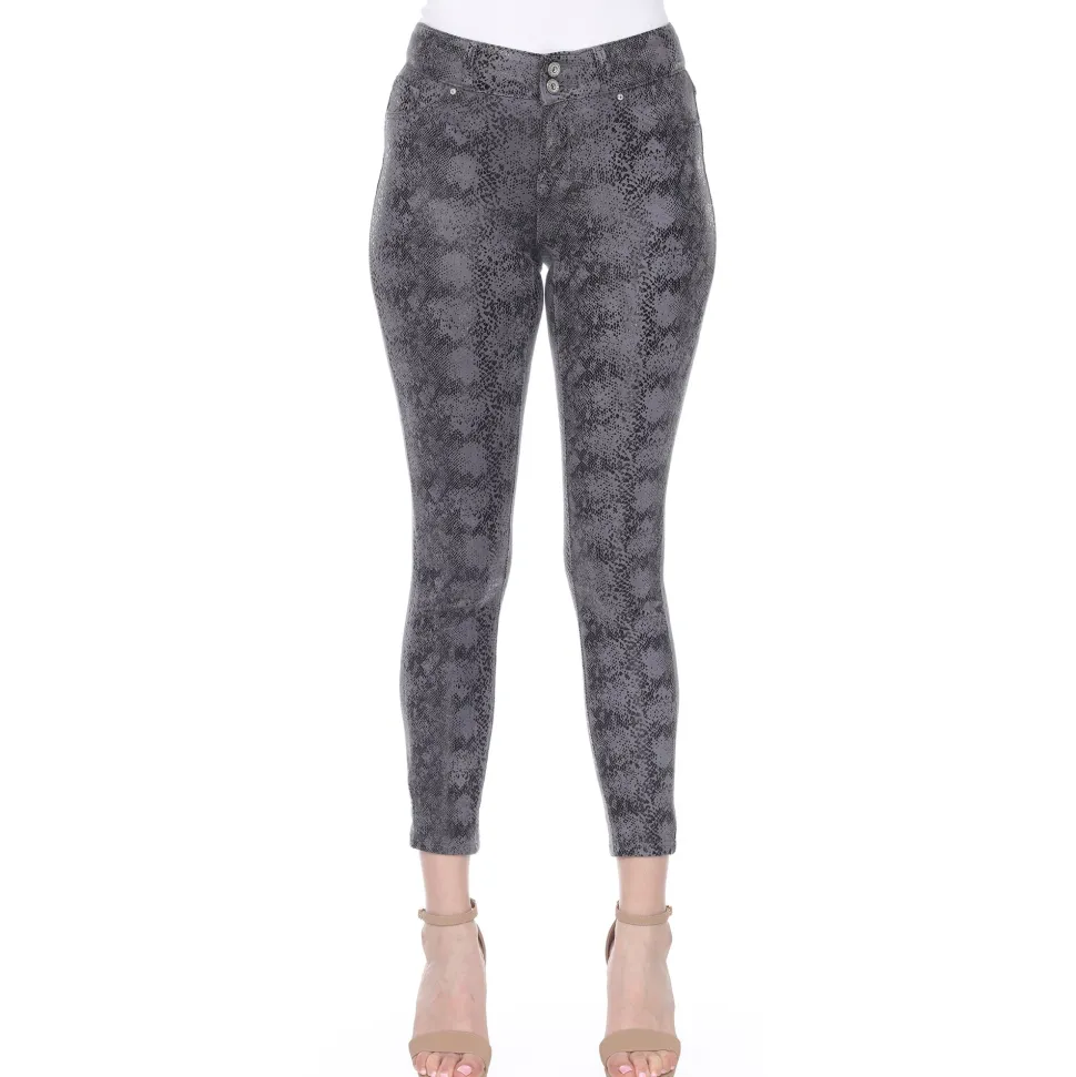 Faux Suede Snake Print Pants