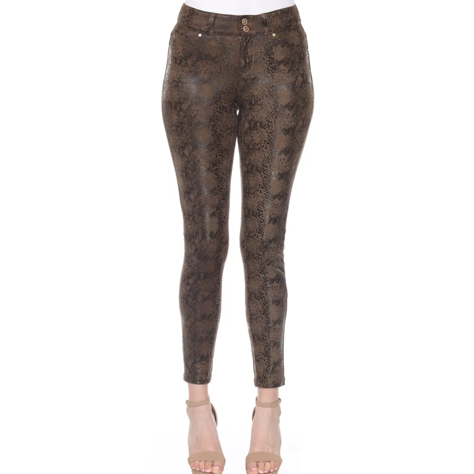 Faux Suede Snake Print Pants