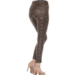 Faux Suede Snake Print Pants