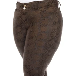 Faux Suede Snake Print Pants - Plus