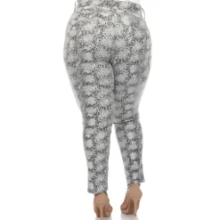 Faux Suede Snake Print Pants - Plus