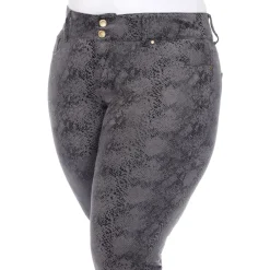 Faux Suede Snake Print Pants - Plus