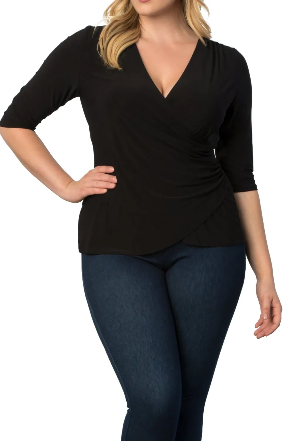 Femme Fatale Faux Wrap Top - Plus