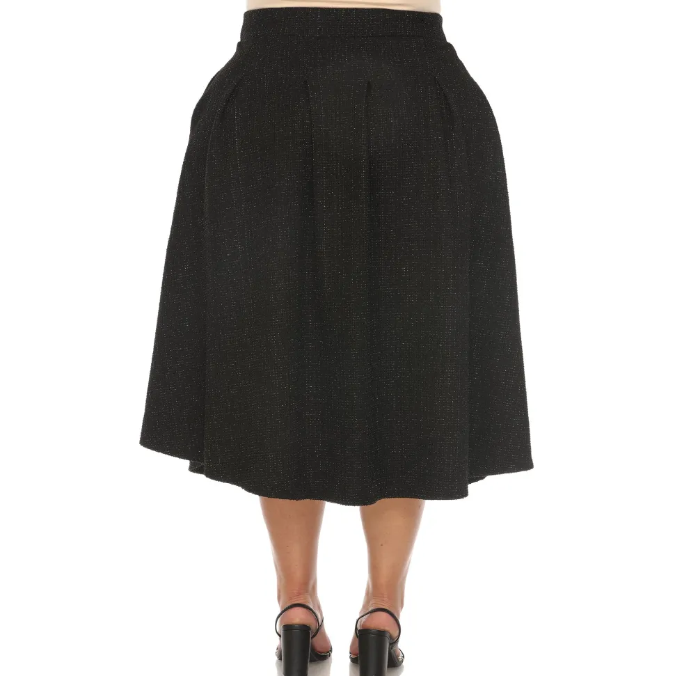 Flared Tweed Skirt - Plus