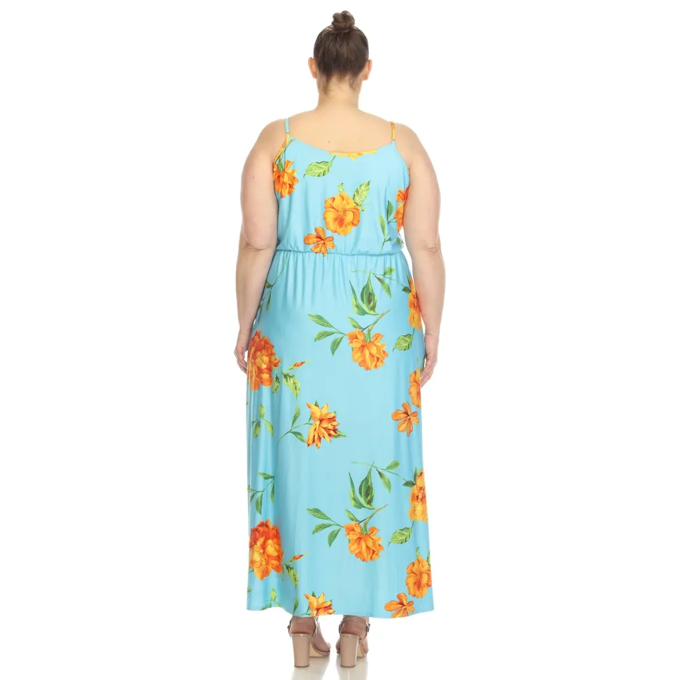 Floral Strap Maxi Dress - Plus
