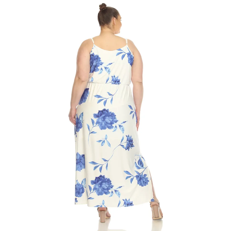Floral Strap Maxi Dress - Plus