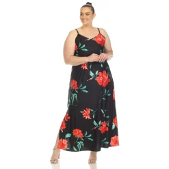 Floral Strap Maxi Dress - Plus