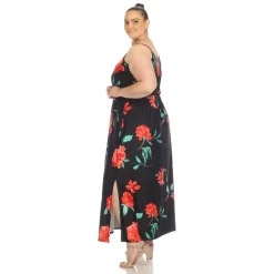 Floral Strap Maxi Dress - Plus