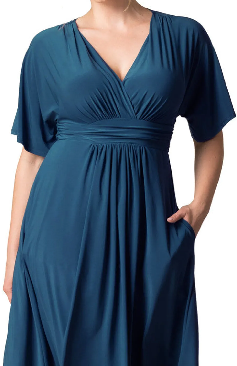 Gia Midi Dress, Teal - Plus