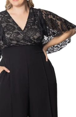 Helena Lace Bodice Wide Leg Jumpsuit - Plus