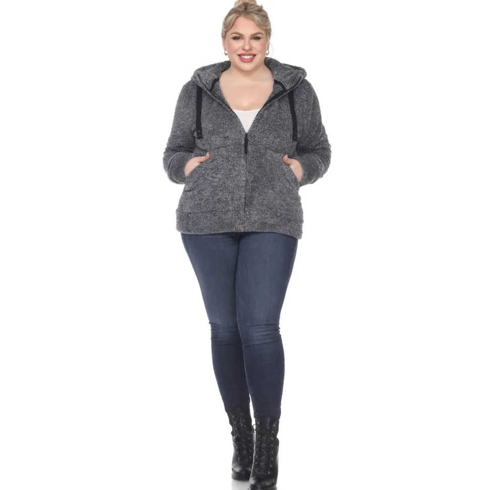 Hooded Sherpa Jacket - Plus