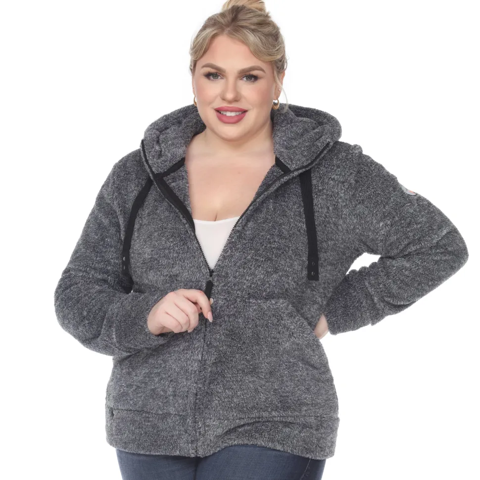 Hooded Sherpa Jacket - Plus