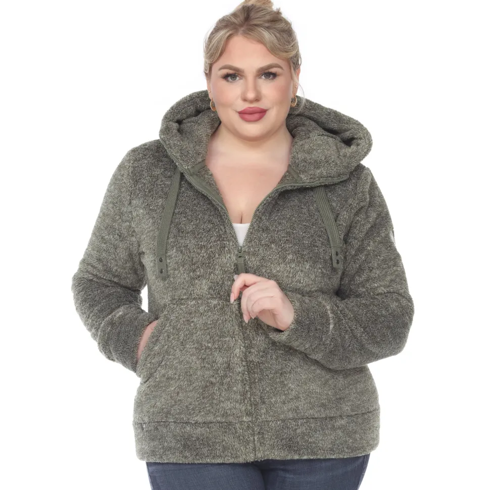 Hooded Sherpa Jacket - Plus
