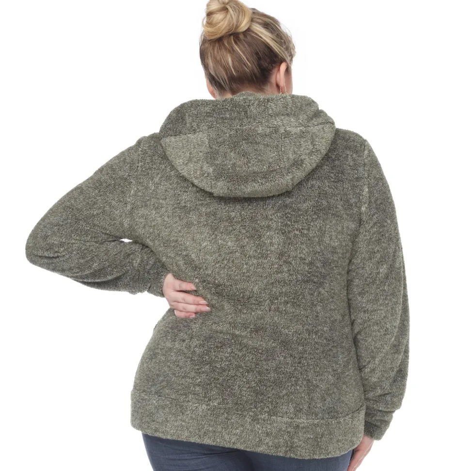 Hooded Sherpa Jacket - Plus