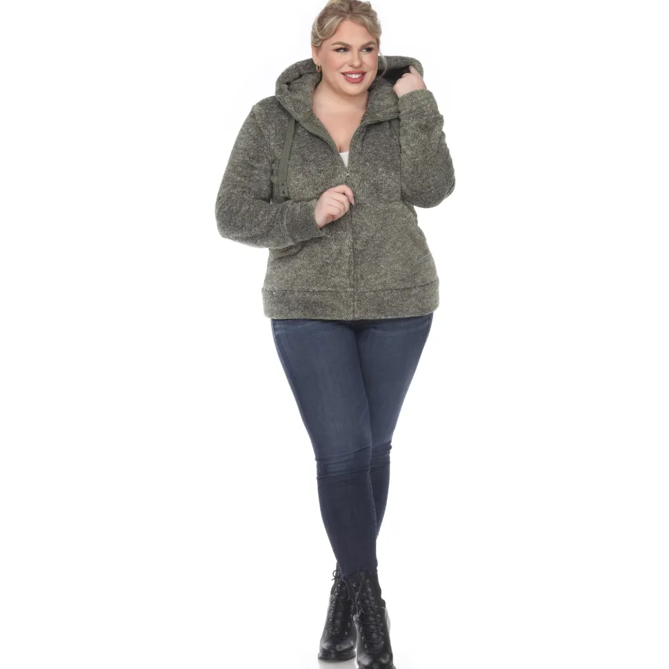 Hooded Sherpa Jacket - Plus