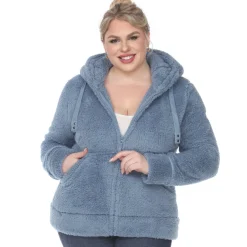 Hooded Sherpa Jacket - Plus