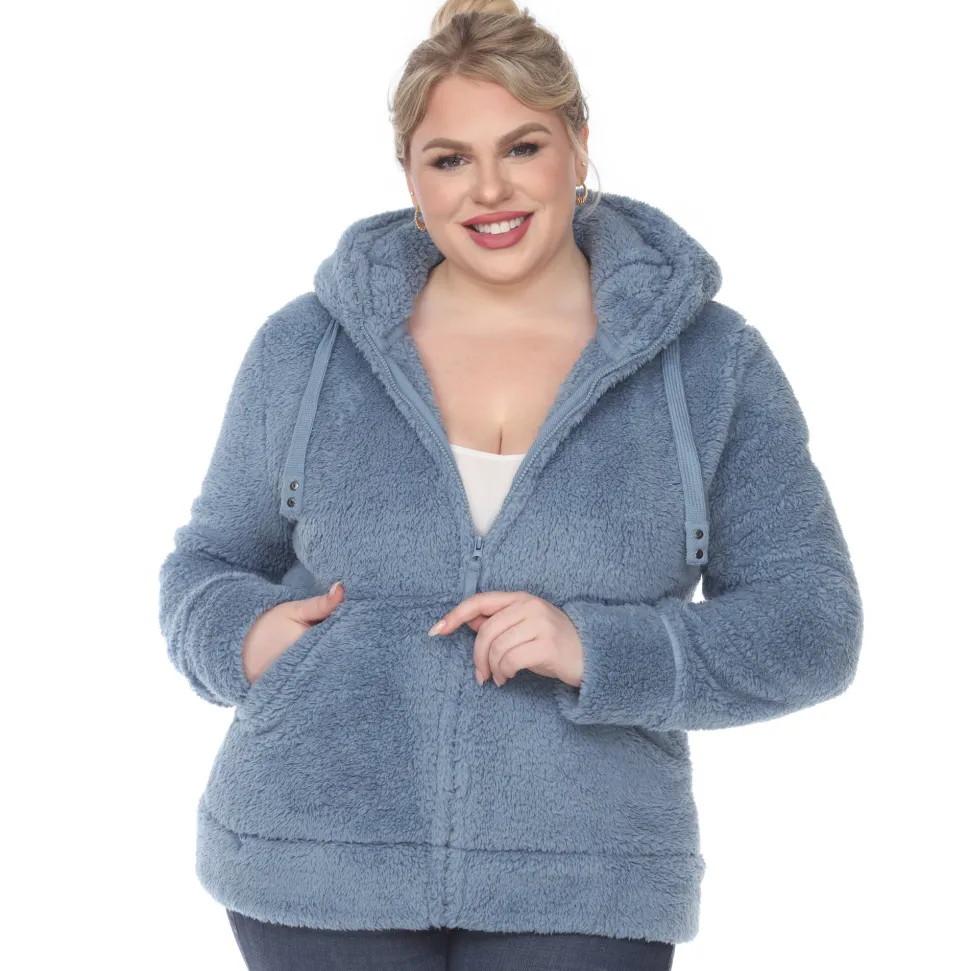 Hooded Sherpa Jacket - Plus