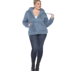 Hooded Sherpa Jacket - Plus