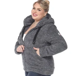 Hooded Sherpa Jacket - Plus