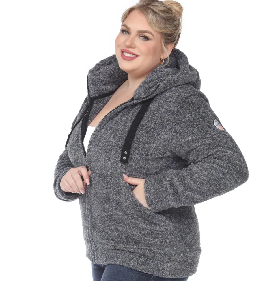 Hooded Sherpa Jacket - Plus
