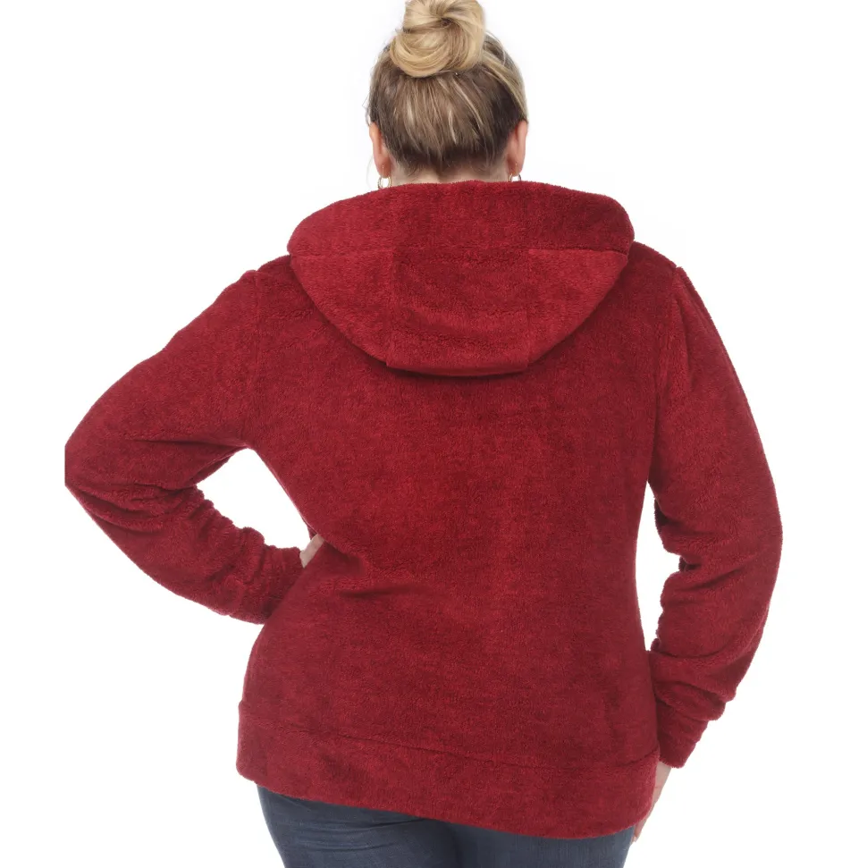 Hooded Sherpa Jacket - Plus