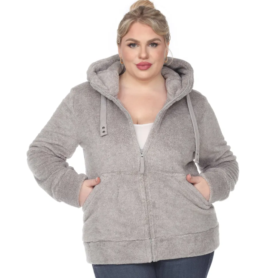 Hooded Sherpa Jacket - Plus