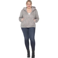 Hooded Sherpa Jacket - Plus