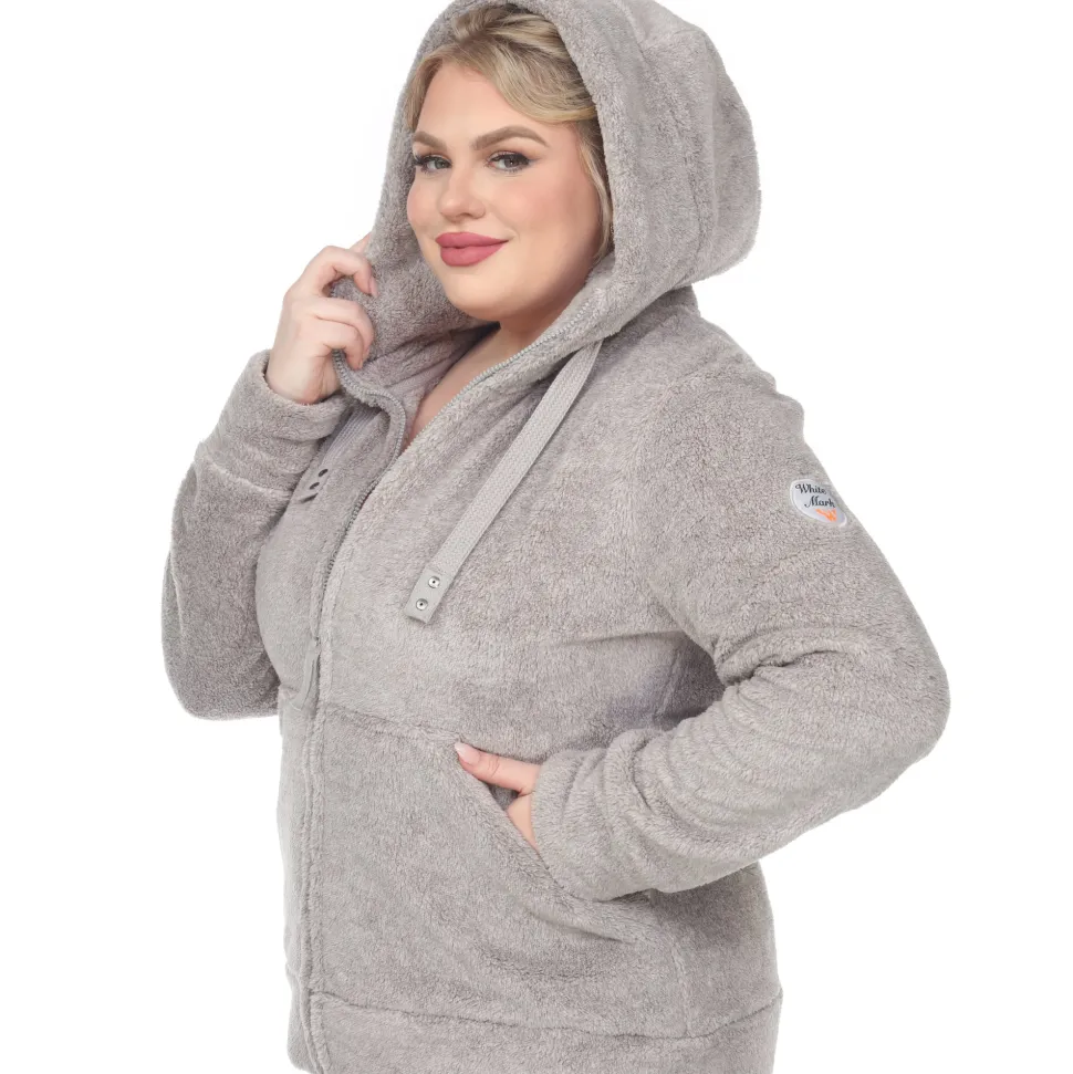Hooded Sherpa Jacket - Plus