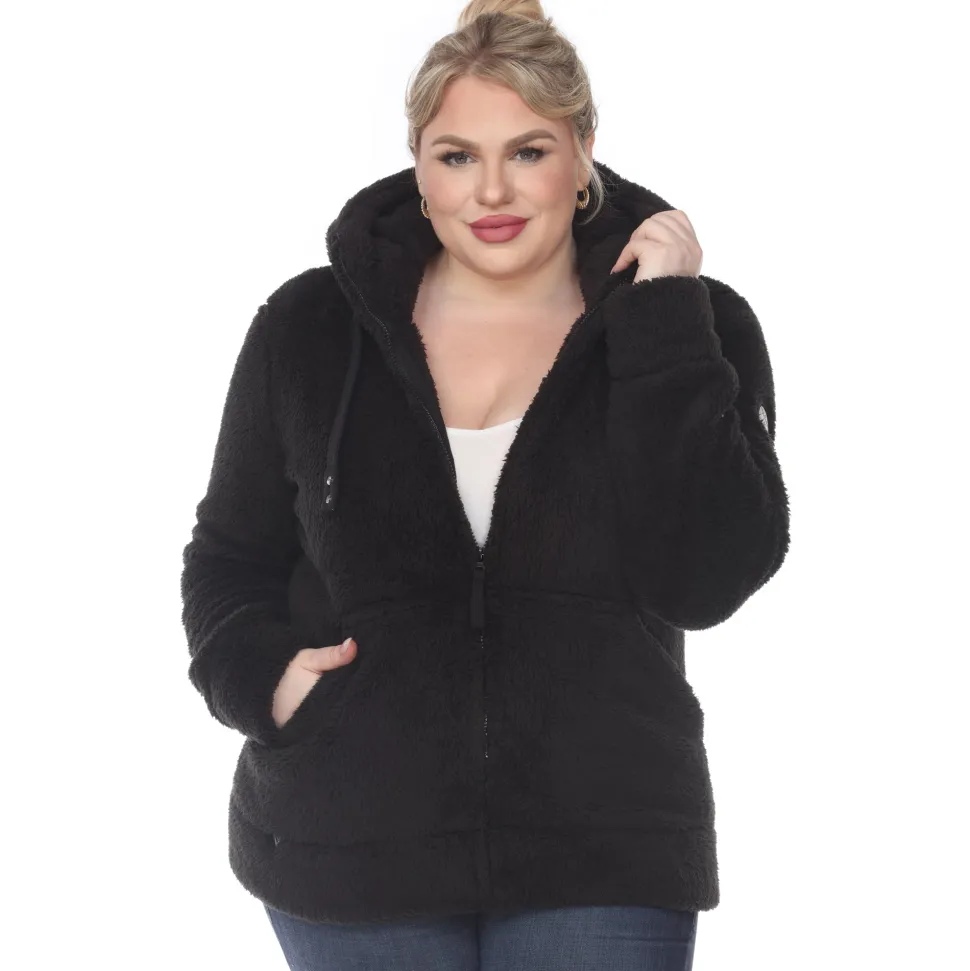 Hooded Sherpa Jacket - Plus