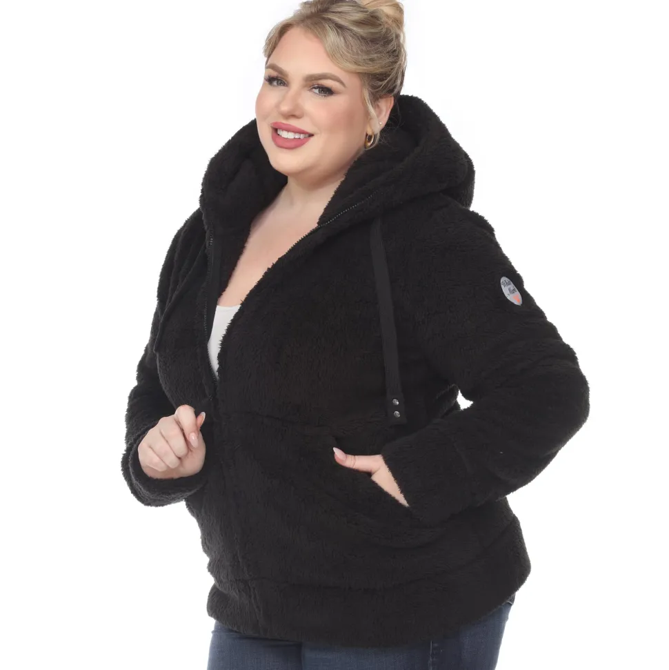 Hooded Sherpa Jacket - Plus