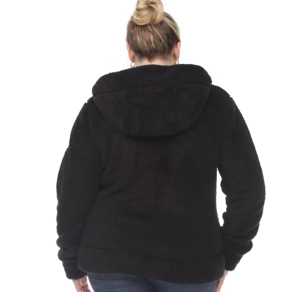 Hooded Sherpa Jacket - Plus